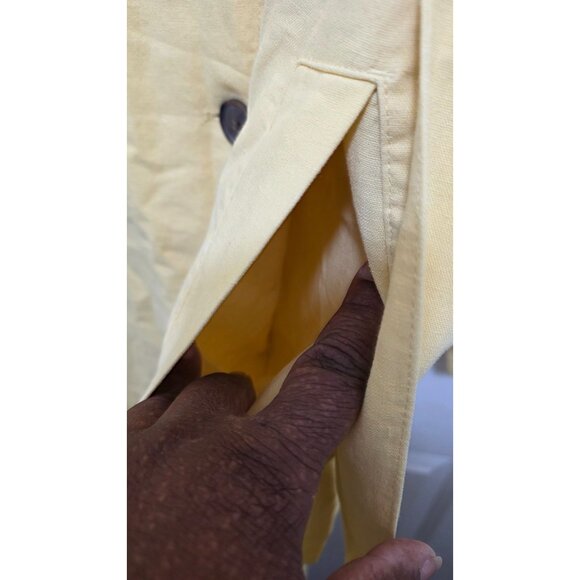NWT A New Day Women's Vintage-Inspired Light Yellow Linen Blend Double-Breasted - Picture 4 of 8